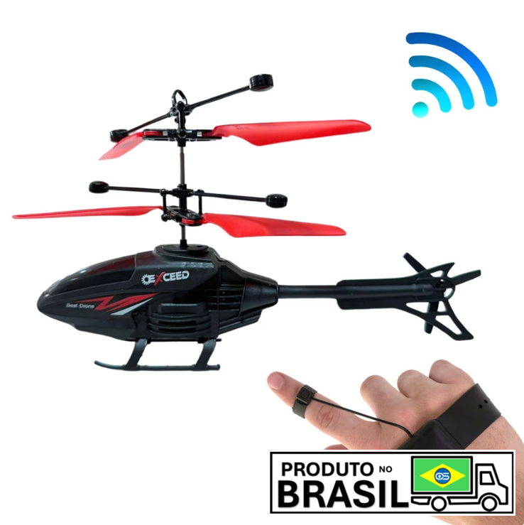 Mini Drone de Helicóptero com sensor Infra Vermelho carregável USB