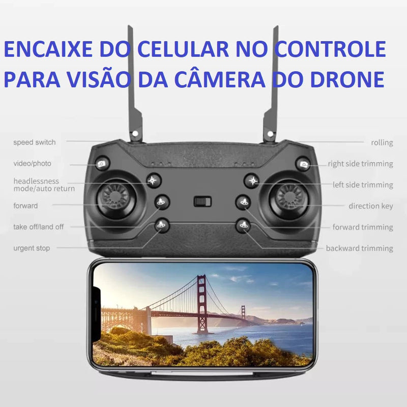 Mini Drone E88pro  a Bateria Recarregável