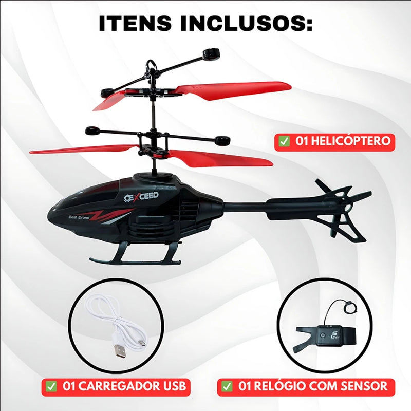 Mini Drone de Helicóptero com sensor Infra Vermelho carregável USB